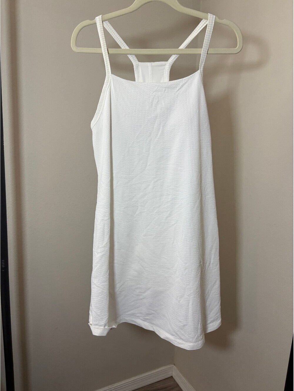 Ava White Medium (8-10) Athletic Dress with Racerback
